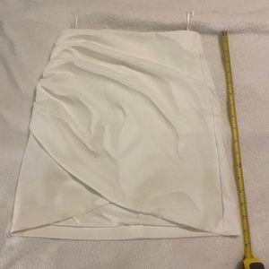 Zara winter white shirred mini